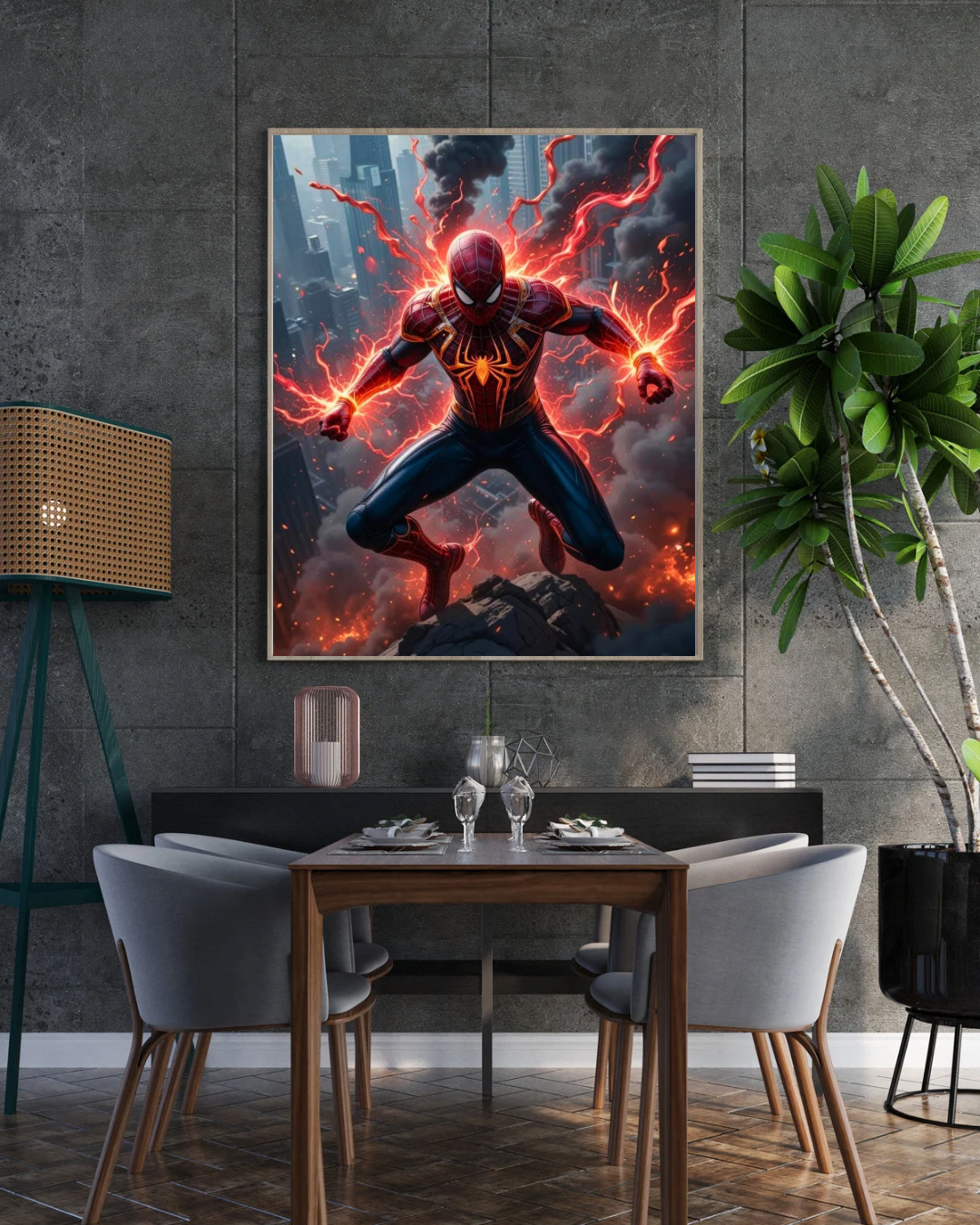 Premium Spider-Man Wall Art – Aesthetic 3D Frame for Home & Office Decor | Marvel Superhero Collectible