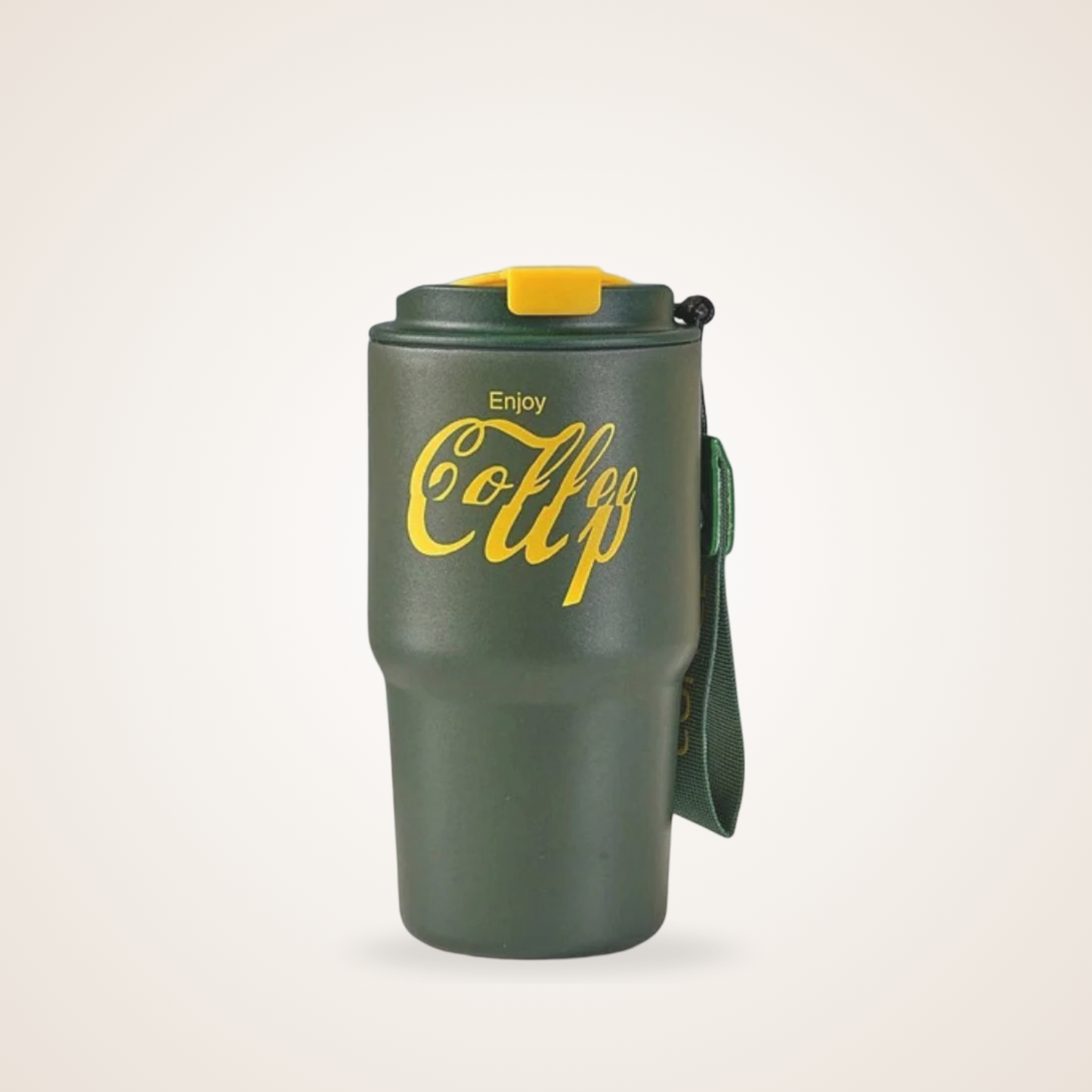 Retro Coffee Cup Travel Mug – Double Wall Insulated Mug with Lid | Vintage Style Thermos for Hot & Cold Drinks