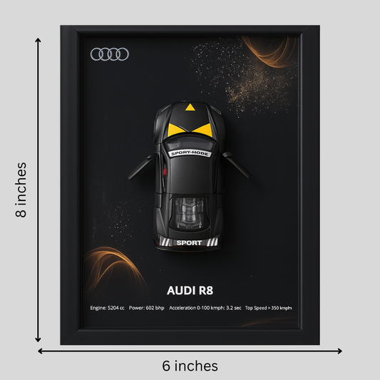 Audi R8 3D Supercar Wall Art – Diecast Car 1:43 Model