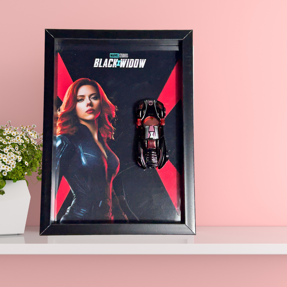 Black Widow Diecast Car Frame – Marvel | Limited Edition Display