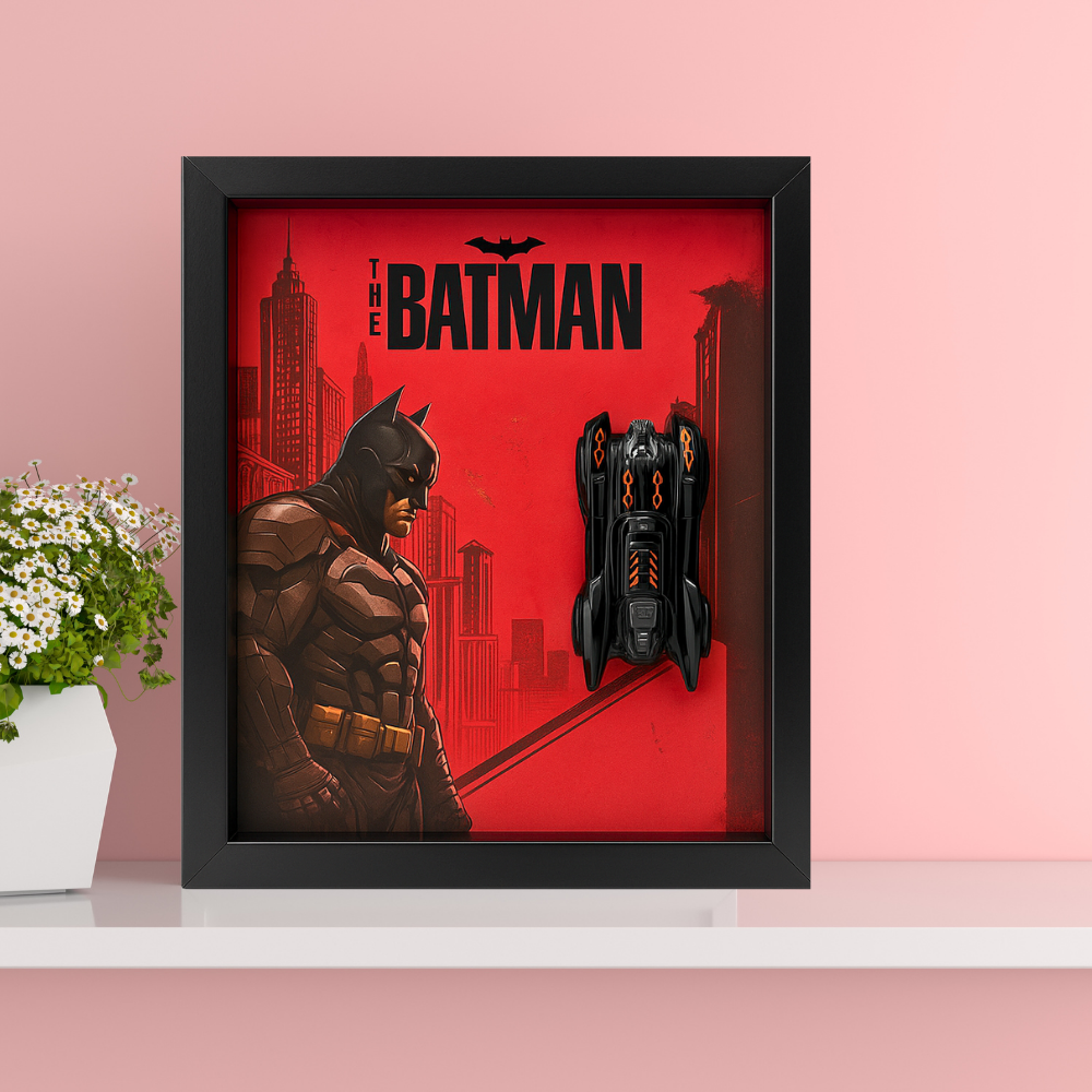 Batman Batmobile V2 3D Framed Collectible Display – Diecast Car 1:64 Model
