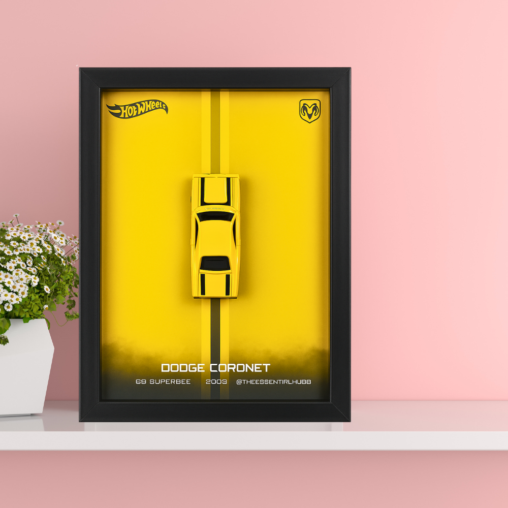 1969 Dodge Coronet Superbee Hot Wheels 3D Car Frame