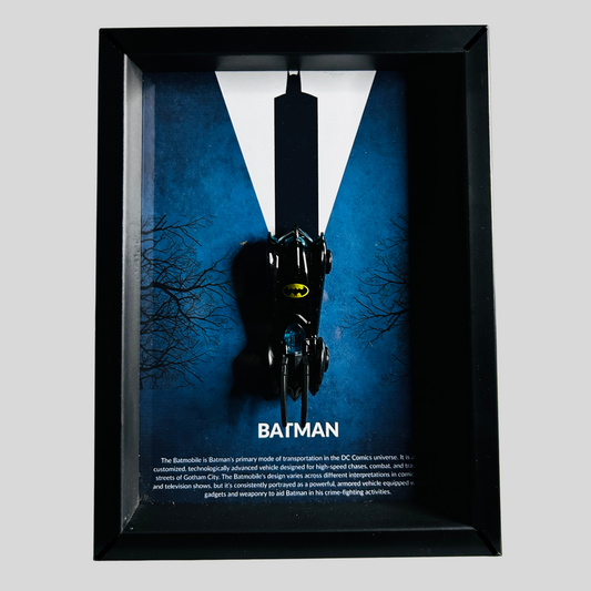 Batman Batmobile V1 3D Framed Collectible Display – Diecast Car 1:64 Model