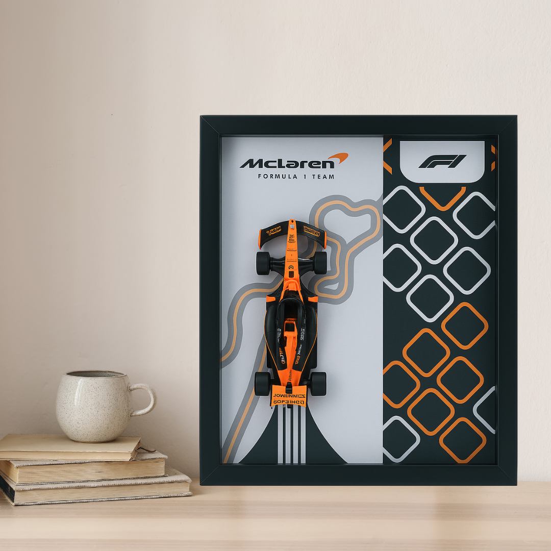 Bburagos Mclaren MCL38 F1 Diecast Car Frame 1:43 – 3D Wall Art
