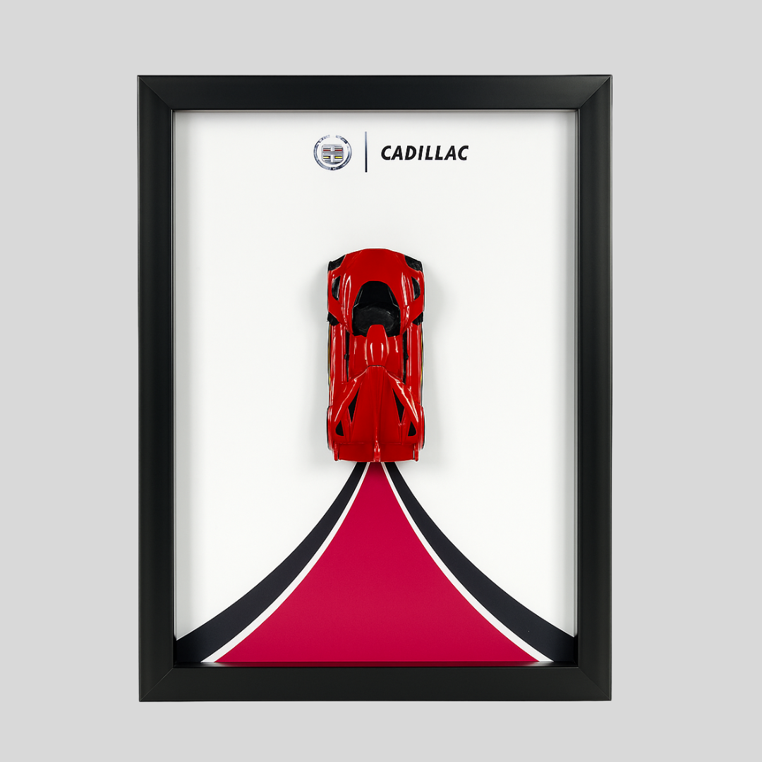 Hot Wheels Cadillac Project GTP Diecast Car Frame 1:64 – 3D Wall Art