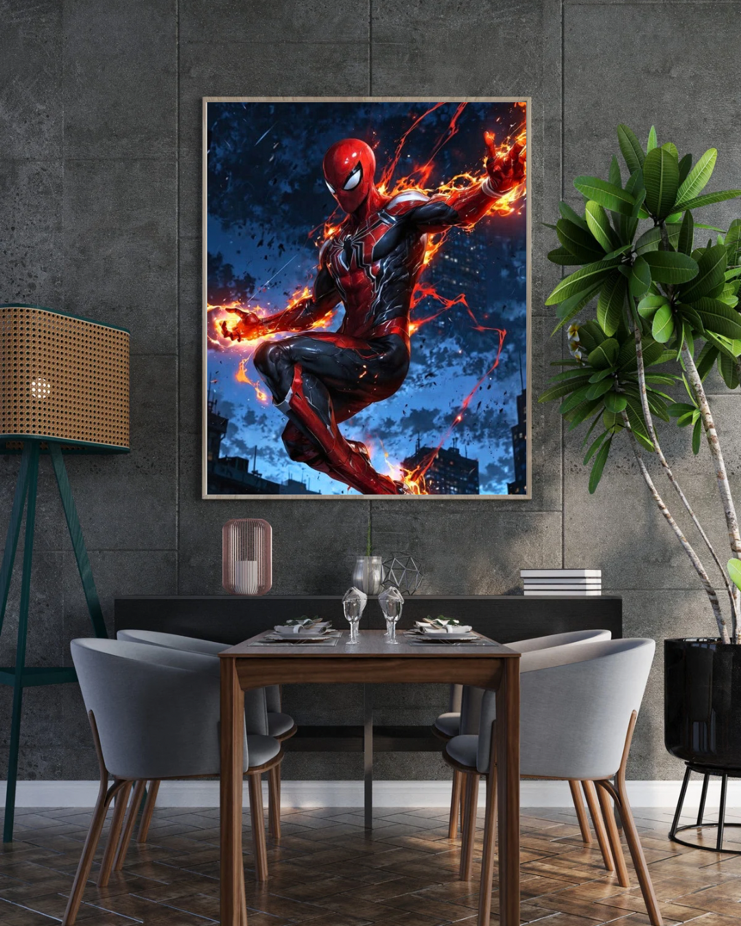 Premium Spider-Man Wall Art – Aesthetic 3D Frame for Home & Office Decor | Marvel Superhero Collectible