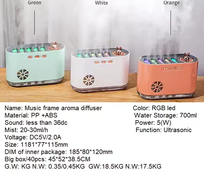Essential Oil Diffuser – RGB Color-Changing Aromatherapy Humidifier with Music Sync & Auto Shut-Off for Large Room, Home, Office, Shop, Gym