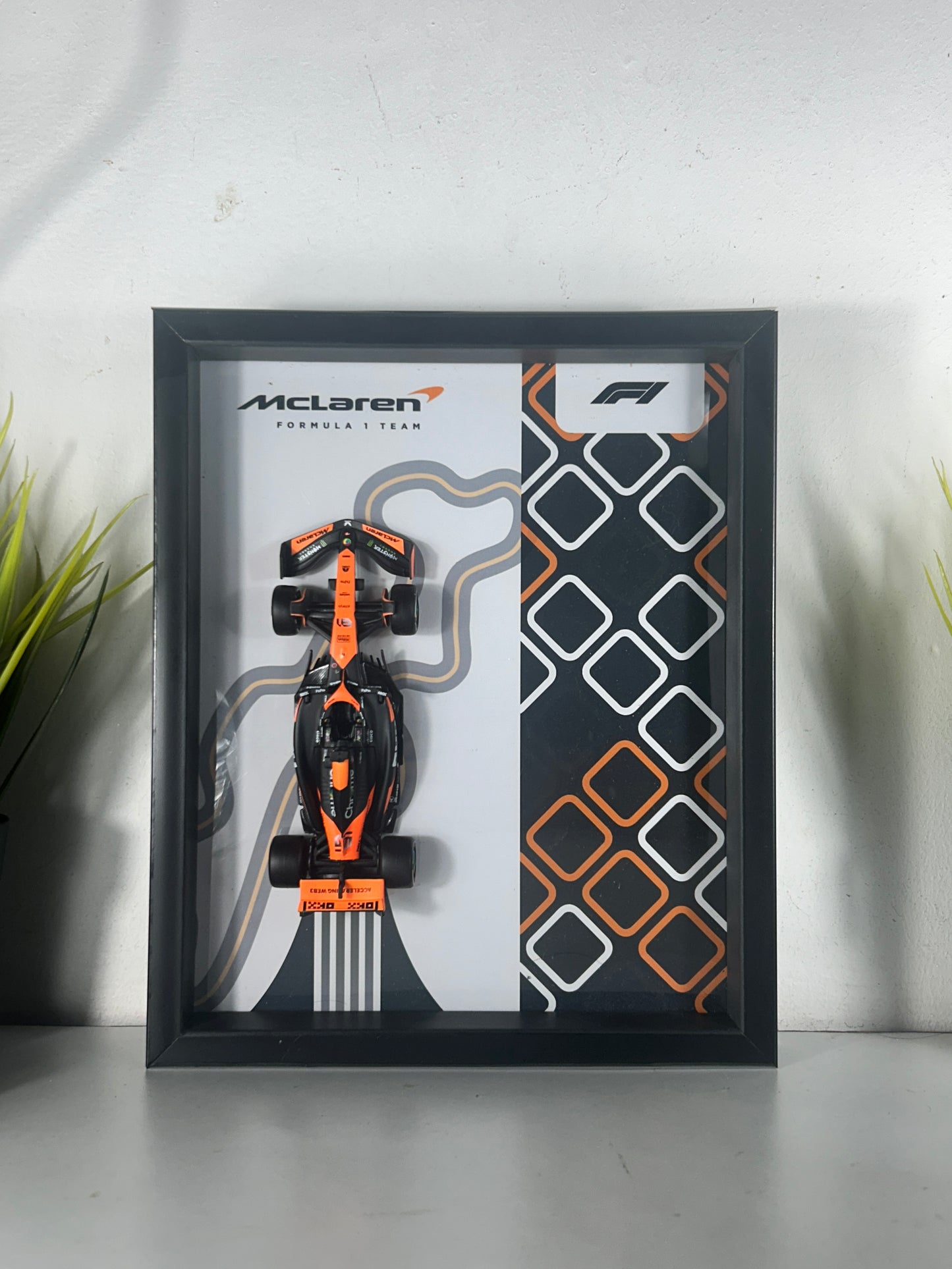 Bburagos Mclaren MCL38 F1 Diecast Car Frame 1:43 – 3D Wall Art