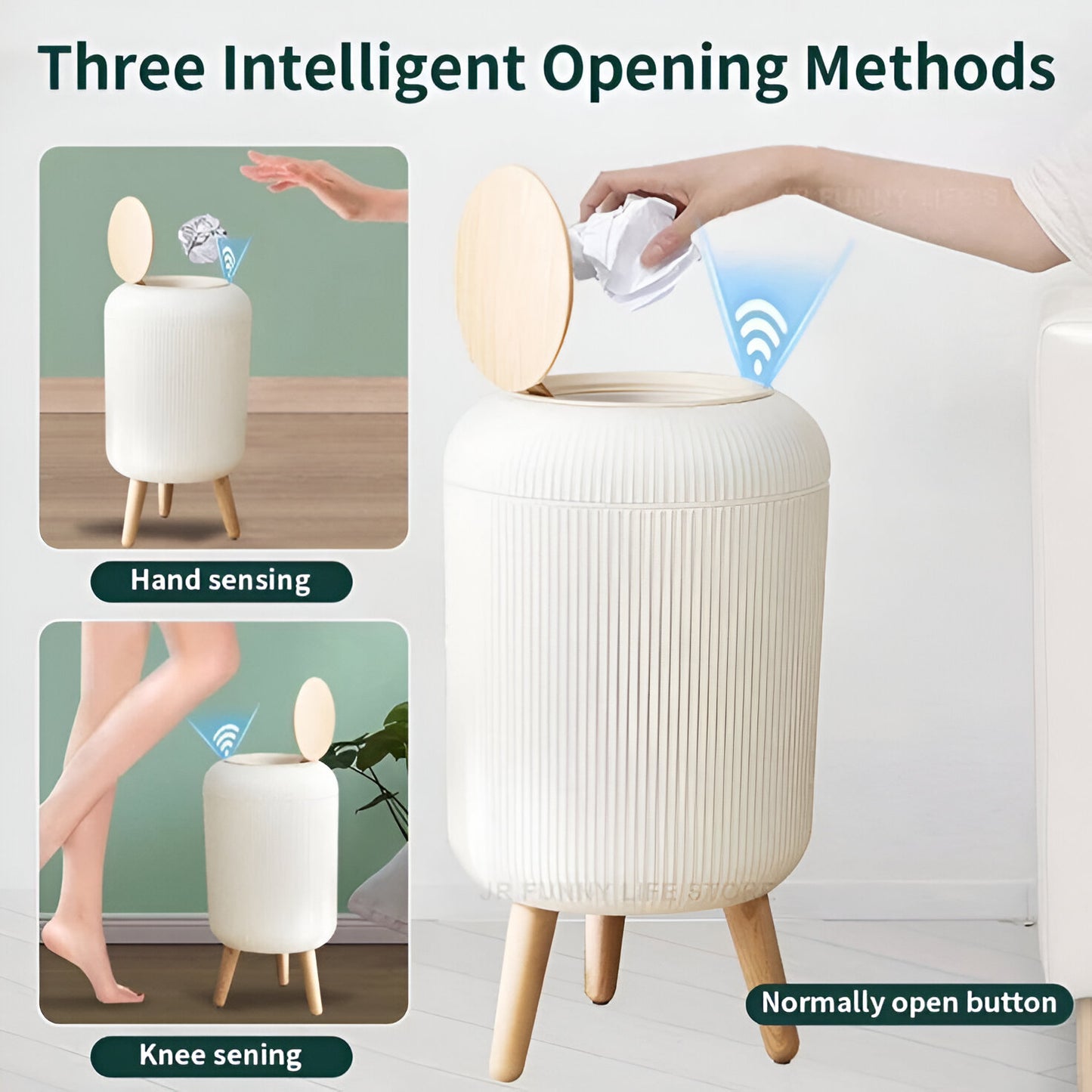 Smart Sensor Trash Can with Lid – Modern Touchless Dustbin for Bathroom & Kitchen ( 12L)