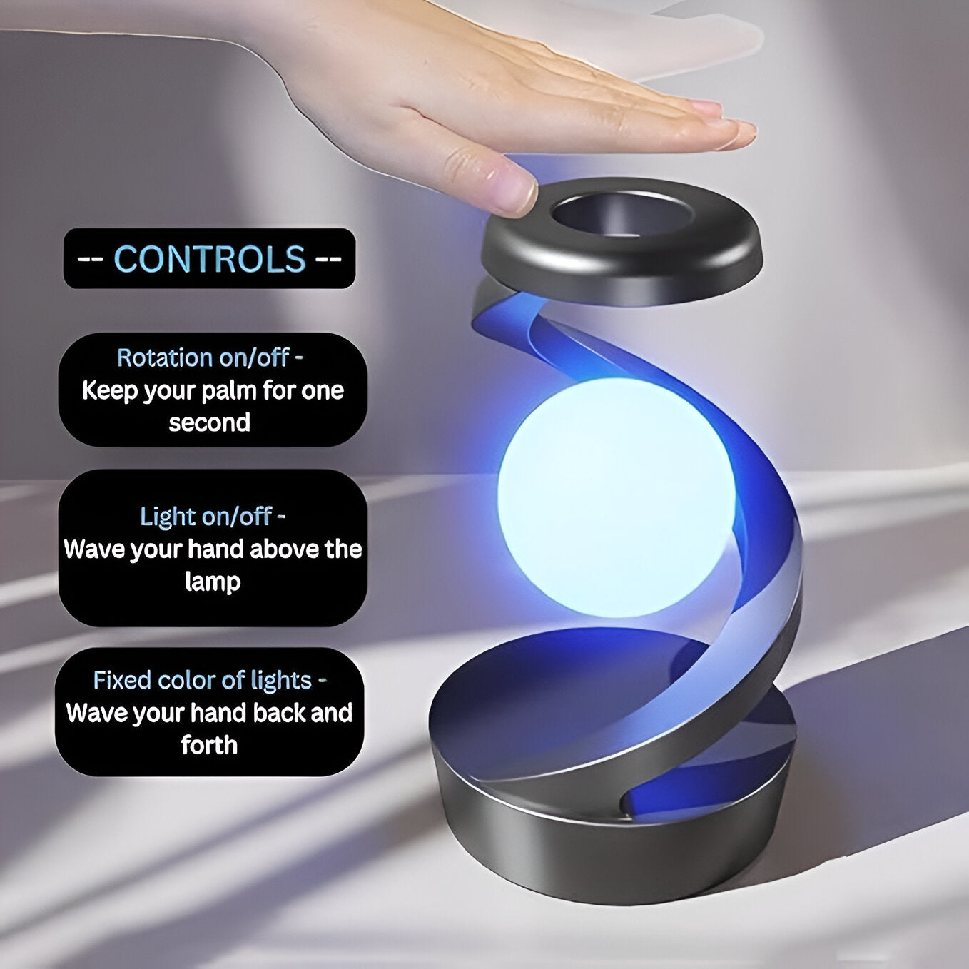 Spiral Levitating LED Desk Lamp