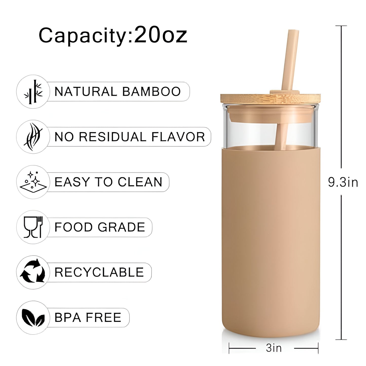 Borosilicate Glass Bottle - 550 ml