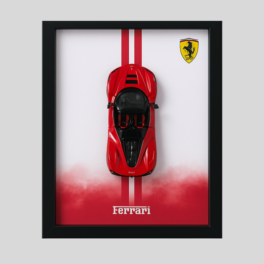 Luxury Ferrari Diecast Car Frame – 3D Wall Art
