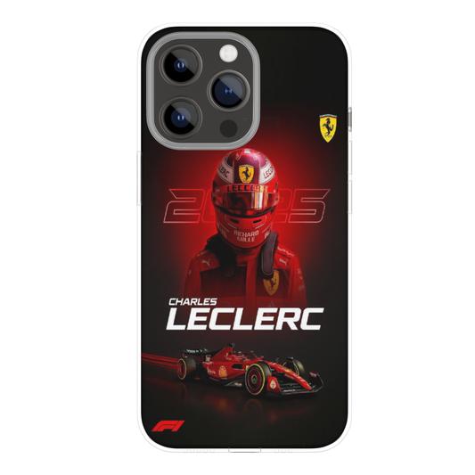 Formula 1 Racing Mobile Back Cover | Charles Leclerc Inspired Ferrari F1 Driver Design | Premium Hard Back Slim Protective Phone Case | Compatible with Multiple Phone Models