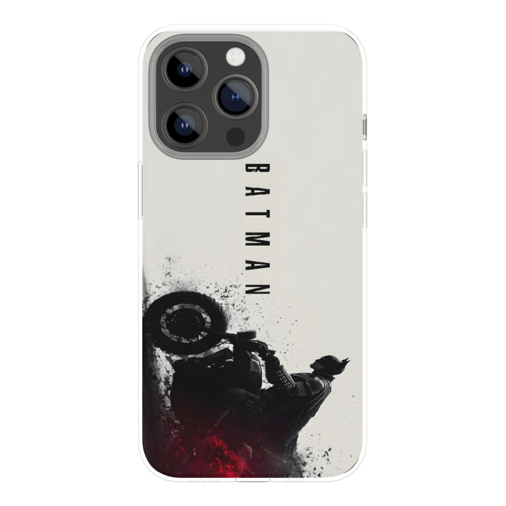 BATMAN Inspired Phone Case | Dark Knight Motorcycle Action Design | Premium Metal Back Cover | Shockproof Slim Protective Case