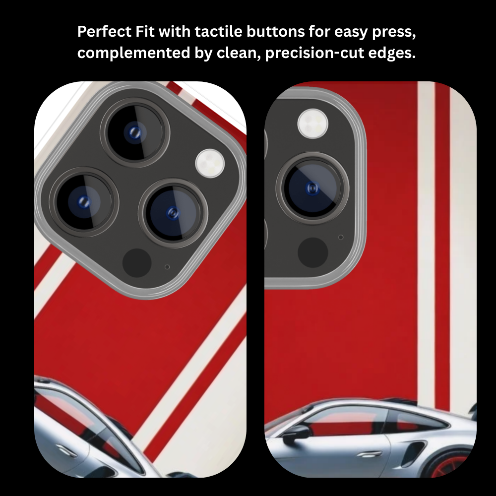 Premium Metal Mobile Back Cover – Porsche 911 GT3 RS Design | High-Gloss Finish | Slim & Easy Fit | Scratch & Impact Resistant Luxury Case