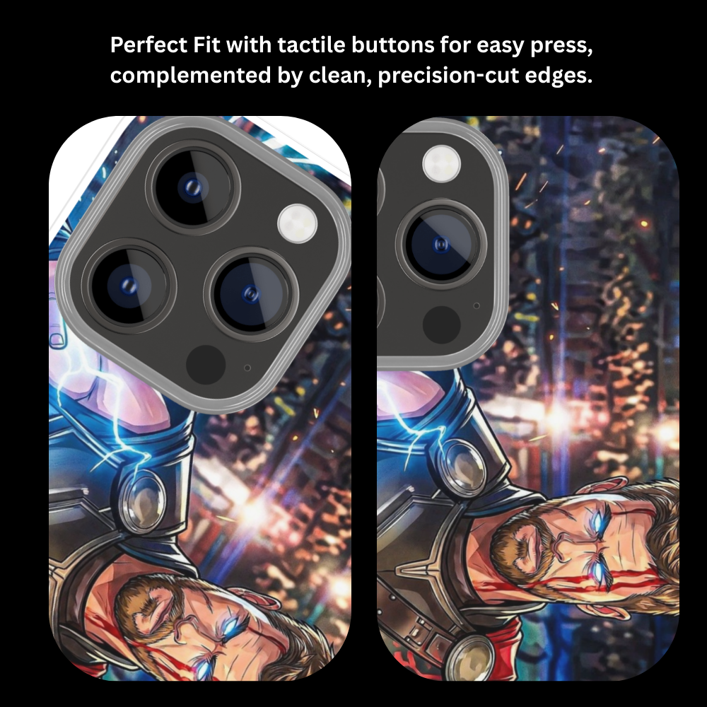 Premium Metal Mobile Back Cover – Thor God of Thunder Design | High-Gloss Finish | Slim Easy Fit | Scratch & Impact Resistant Luxury Case