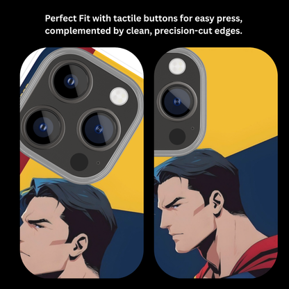 Premium Metal Mobile Back Cover – Superman Iconic Strength Design | High-Gloss Finish | Slim Easy Fit | Scratch & Impact Resistant Luxury Case