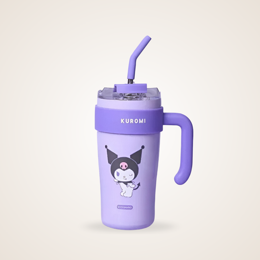 Sanrio-Themed Coffee Tumbler – Cute Double Wall Insulated Travel Mug with Lid | Hello Kitty, Kuromi & Friends Edition