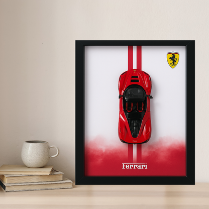 Luxury Ferrari Diecast Car Frame – 3D Wall Art