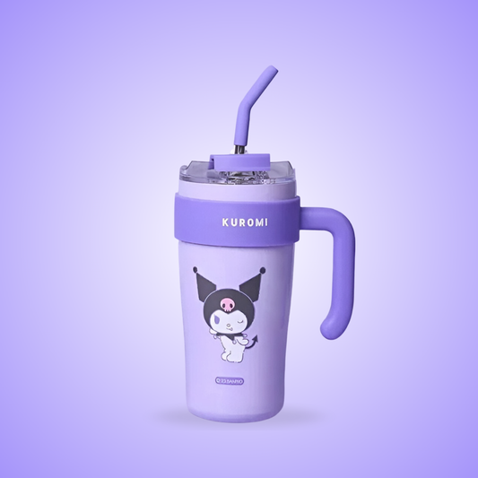 Sanrio-Themed Coffee Tumbler – Cute Double Wall Insulated Travel Mug with Lid | Hello Kitty, Kuromi & Friends Edition