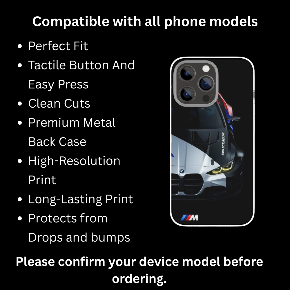 BMW M-Series Performance Sports Car Phone Case – Luxury German Racing Aesthetic Premium Shockproof Back Cover, High-Resolution Print, Compatible with All Smartphone Models