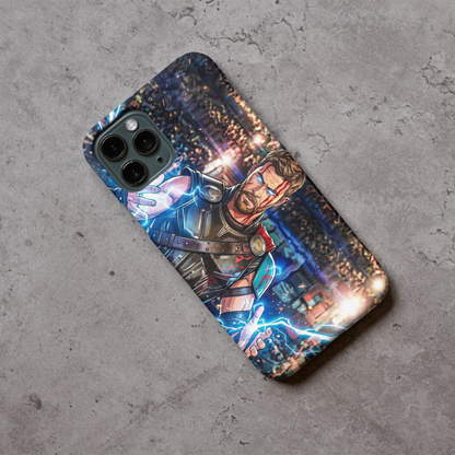 Premium Metal Mobile Back Cover – Thor God of Thunder Design | High-Gloss Finish | Slim Easy Fit | Scratch & Impact Resistant Luxury Case