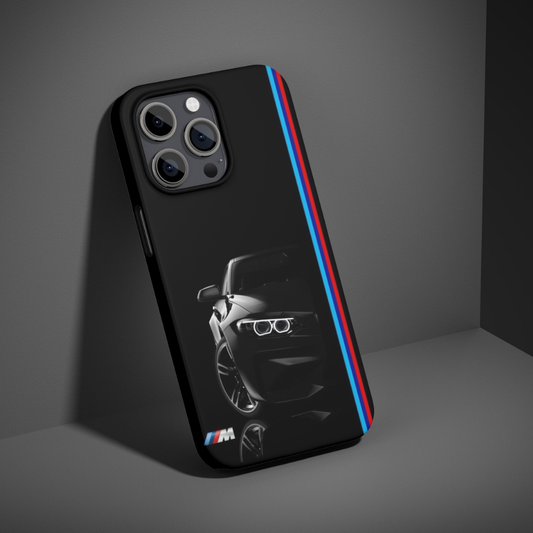 BMW Inspired Performance Edition Phone Case – Premium Metal Back Slim Protective Cover, Luxury Sports Car Design, Compatible with All Smartphone Models