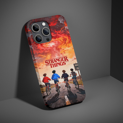 Premium Metal Mobile Back Cover – Stranger Things Upside Down Adventure Design | High-Gloss Finish | Slim Easy Fit | Scratch & Impact Resistant Luxury Case