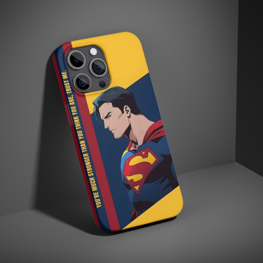 Premium Metal Mobile Back Cover – Superman Iconic Strength Design | High-Gloss Finish | Slim Easy Fit | Scratch & Impact Resistant Luxury Case