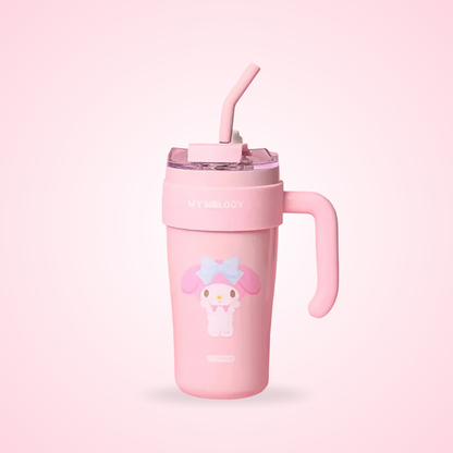 Sanrio-Themed Coffee Tumbler – Cute Double Wall Insulated Travel Mug with Lid | Hello Kitty, Kuromi & Friends Edition