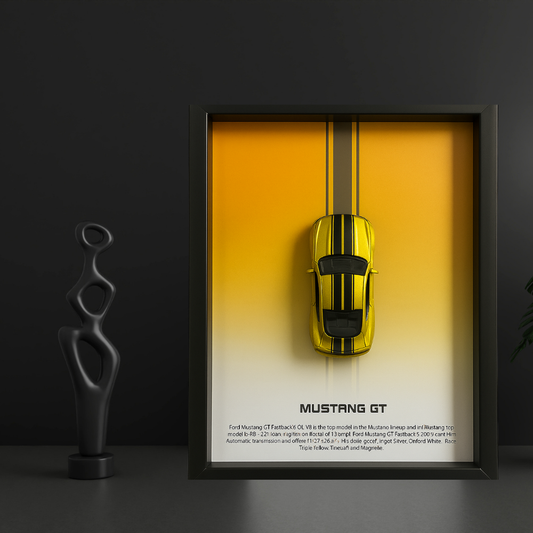 Ford Mustang GT Diecast Car Frame 1:64  – 3D Wall Art