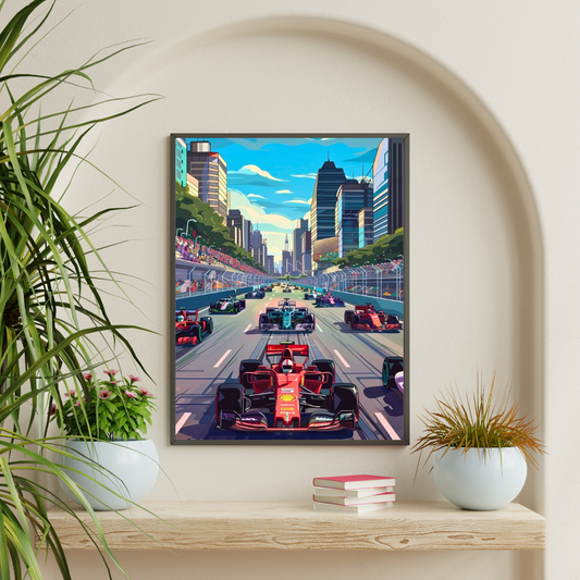 F1 Framed Car Wall Art – Premium Automotive Decor for Car Enthusiasts