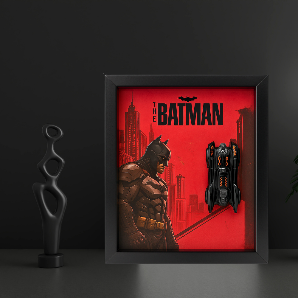Batman Batmobile V2 3D Framed Collectible Display – Diecast Car 1:64 Model