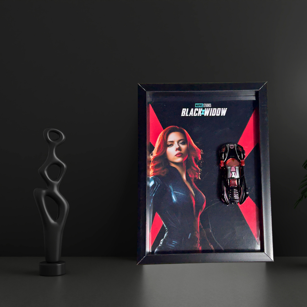 Black Widow Diecast Car Frame – Marvel | Limited Edition Display