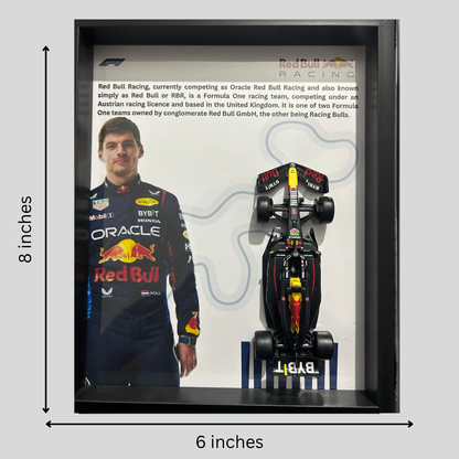 Max Verstappen with Bburagos F1 Red Bull Racing Oracle Diecast Car Frame 1:43  – 3D Wall Art