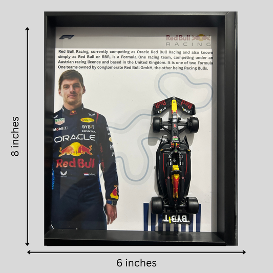 Max Verstappen with Bburagos F1 Red Bull Racing Oracle Diecast Car Frame 1:43  – 3D Wall Art