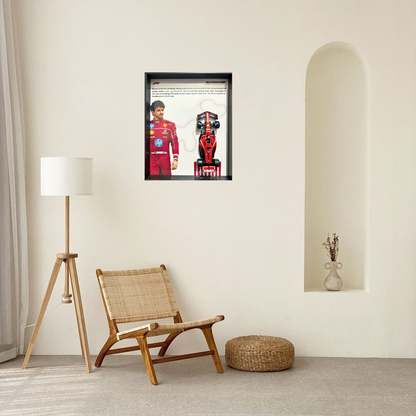 Charles Lelerc with Bburagos F1 Scuderia Ferrari Diecast Car Frame 1:43  – 3D Wall Art