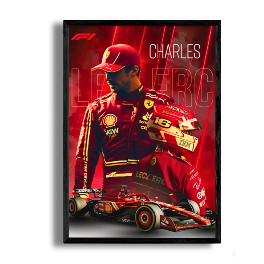 Premium Charles Leclerc 2D Car Frame – Formula 1 Wall Art for Racing Fans & Collectors | Scuderia Ferrari Inspired Decor