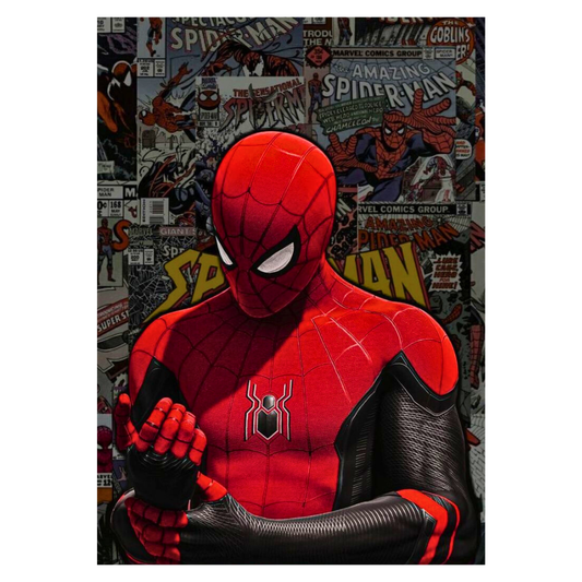 Premium Glossy Aluminium Metal Poster – Spider-Man Inspired Comic Suit Artwork | HD Printed Aluminium Wall Decor for Bedroom, Gaming Room, Office & Studio | Waterproof, Fade-Proof Superhero Wall Frame
