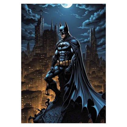 Premium Glossy Aluminium Metal Poster – Batman-Inspired Dark Knight Artwork | HD Printed Aluminium Wall Decor for Bedroom, Gaming Room, Office & Studio | Waterproof, Fade-Proof Superhero Wall Frame
