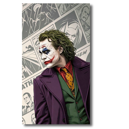 Premium Glossy Aluminium Metal Poster – Jok3r-Inspired Comic Artwork | HD Printed Aluminium Wall Decor for Bedroom, Gaming Room, Office & Studio | Waterproof, Fade-Proof Premium Wall Frame