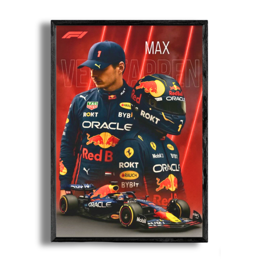 Premium Max Verstappen 2D Car Frame – Formula 1 Wall Art for Racing Fans & Collectors | Red Bull Racing Inspired Decor