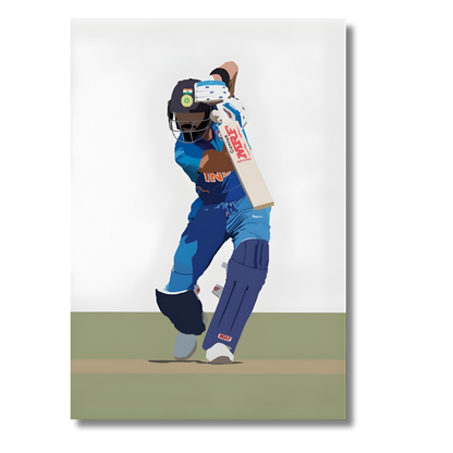 Premium Aluminium Glossy Frame | Cricket Wall Art | Metal Poster for Home Decor | Lightweight & Waterproof Panel | Perfect Gift for Cricket Lovers | Bedroom, Living Room, Office Decoration
