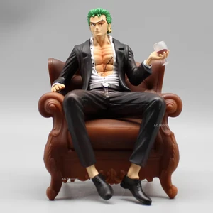 Roronoa Zoro One Piece Action Figure – 14cm Anime Collectible Sitting on Couch | High-Quality PVC Figurine, Multicolor Model Toy for Anime Fans, Desk Decor & Gift for Collectors