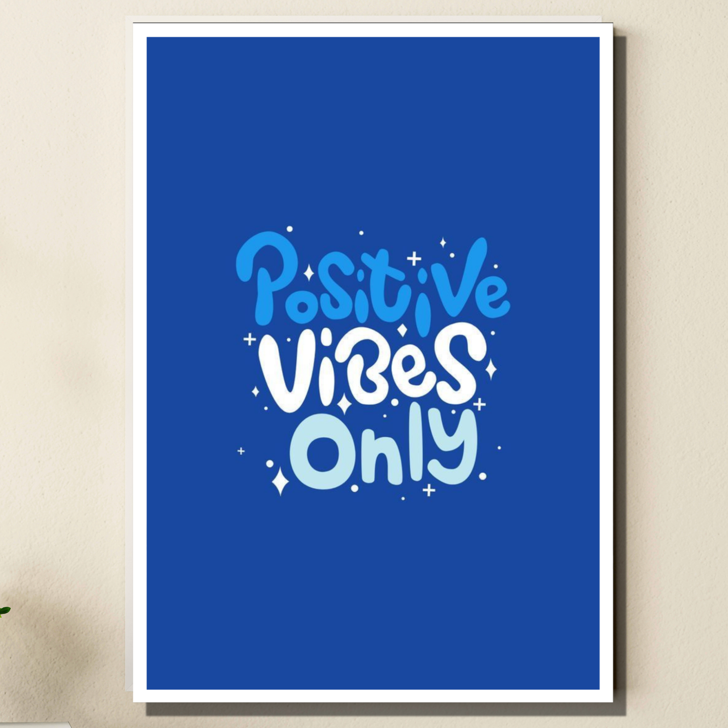 Luxury Positive Vibes Only Wall Painting for Home Decoration | Motivational Quote Wall Decor for Living Room Bedroom Office | HD Gloss Framed Poster | Modern Aesthetic Wall Art | Home Décor Gift Item