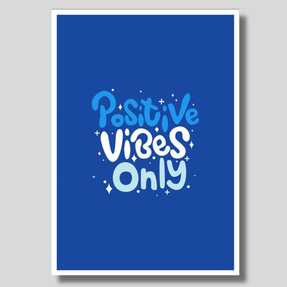 Luxury Positive Vibes Only Wall Painting for Home Decoration | Motivational Quote Wall Decor for Living Room Bedroom Office | HD Gloss Framed Poster | Modern Aesthetic Wall Art | Home Décor Gift Item