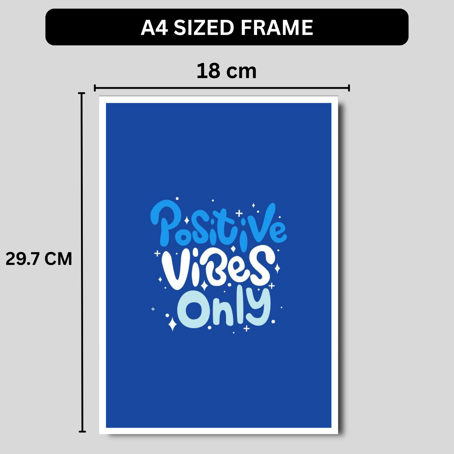 Luxury Positive Vibes Only Wall Painting for Home Decoration | Motivational Quote Wall Decor for Living Room Bedroom Office | HD Gloss Framed Poster | Modern Aesthetic Wall Art | Home Décor Gift Item