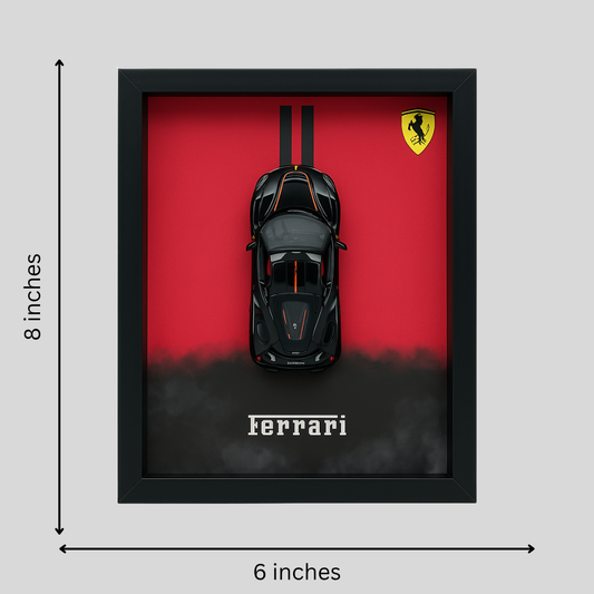 Luxury Ferrari Black Diecast Car Frame – 3D Wall Art