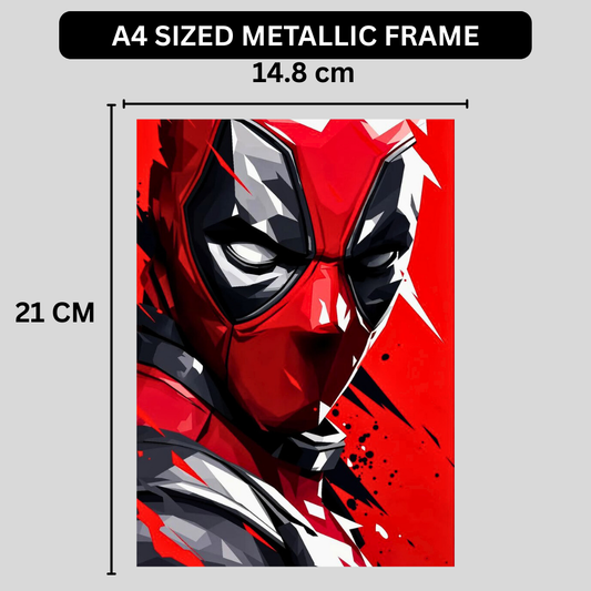 Premium Glossy Aluminium Metal Poster – Deadpool Art | HD Printed Aluminium Wall Decor for Bedroom, Gaming Room, Office & Studio | Waterproof, Fade-Proof Modern Wall Frame