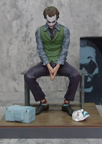 28cm Joker Action Figure – PVC Anime Collectible Figurine in Sitting Pose | Large Decorative Model Toy for Fans, Desk & Room Decor, Unique Gift for Collectors